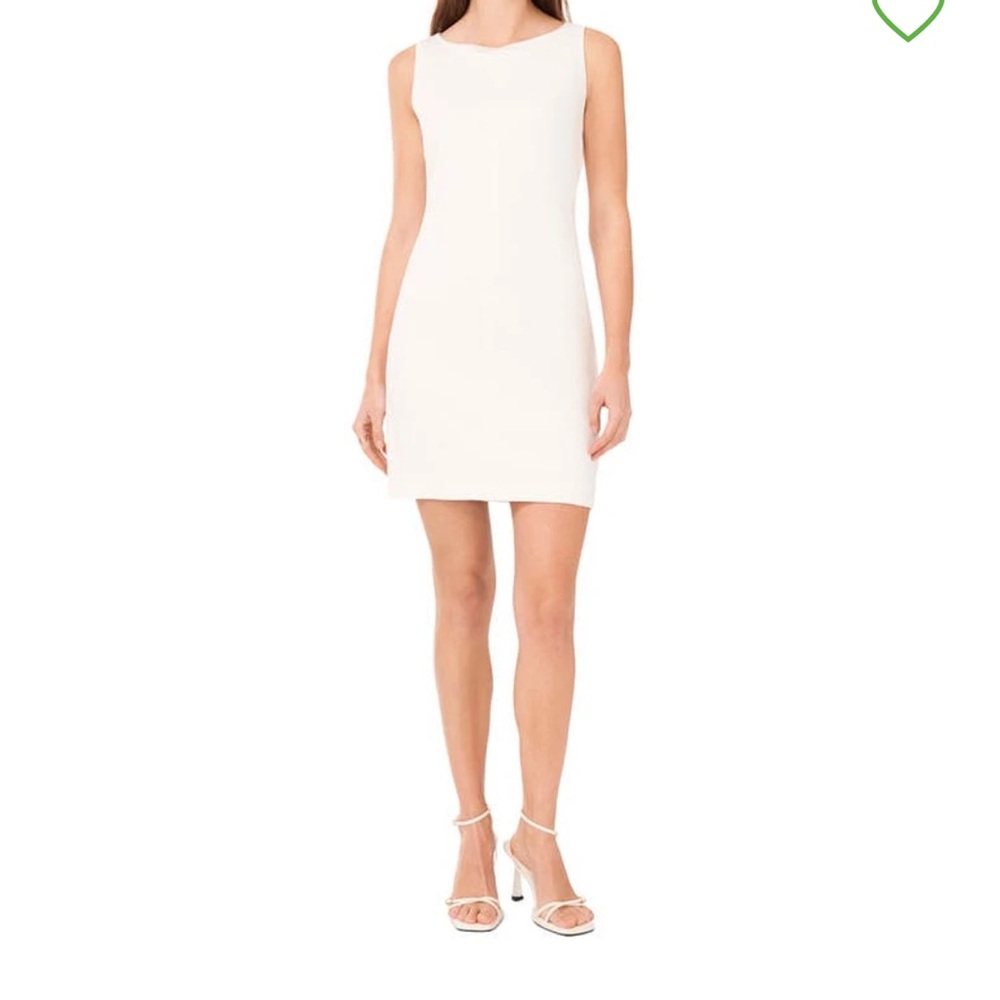 $109 HALOGEN Cutout Sleeveless Shift Dress Whisper White SZ XS